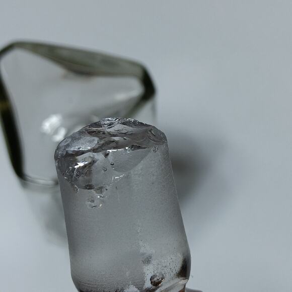 Liquor Vintage Triangle Decanter 6" tall x 3.25" bottom Glass Stopper - Picture 10 of 10